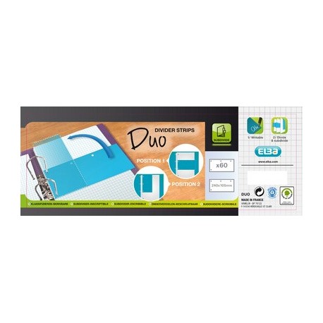 Elba interclaires duo, en carton, 240 x 105 mm, bleu