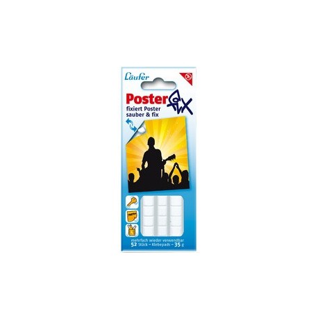 Läufer pastille adhésive posterfix, détachable, blanc