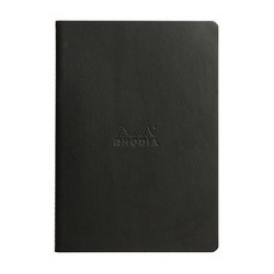 Rhodia carnet piqûre textile rhodiarama, a5, linié, noir