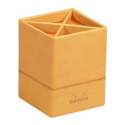 Rhodia pot à crayons, en similicuir, titane