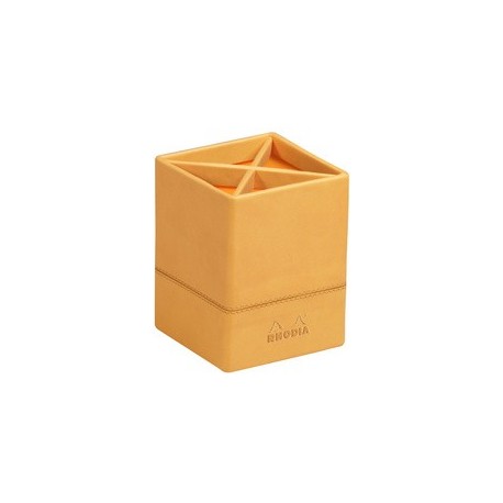 Rhodia pot à crayons, en similicuir, coquelicot