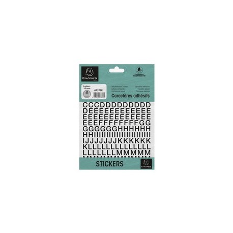 Exacompta lettres auto-adhésives a-z, 10 mm, noir