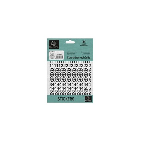 Exacompta chiffres auto-adhésifs 0-9, 50 mm, noir