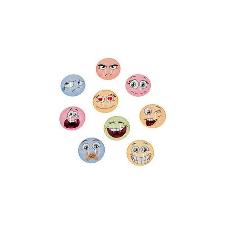 Wedo aimant à visage, en verre, tableau magnétique de 25 (LOT DE 25)