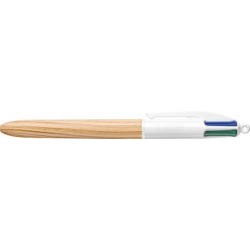 Bic stylo à bille rétractable 4colours wood style