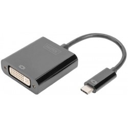 Digitus adaptateur graphique, usb-c - dvi, noir