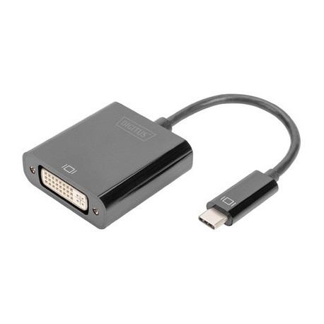 Digitus adaptateur graphique, usb-c - dvi, noir