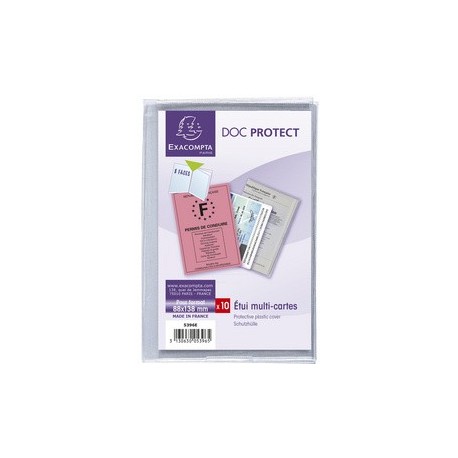Exacompta etui de protection, pvc, 4 volets, 88 x 138 mm