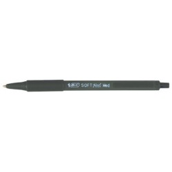 Bic stylo à bille rétractable soft feel clic grip, noir