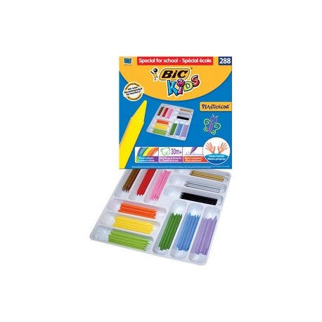 Bic kids crayon de cire plastidecor, 288 pièces