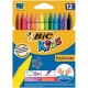 Bic crayon de cire plastidecor, étui en carton de 12