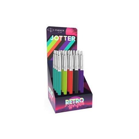 Parker stylo à bille jotter retro wave, présentoir de 20