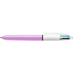 Bic stylo à bille rétractable 4 colours fun, lilas/blanc