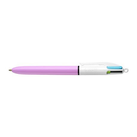 Bic stylo à bille rétractable 4 colours fun, lilas/blanc
