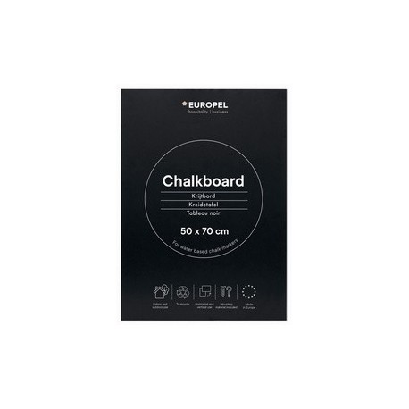 Europel ardoise sans cadre, 600 x 1.100 mm, noir