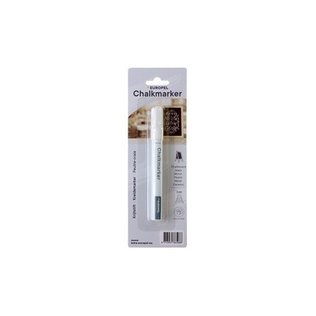 Europel marqueur craie 6 mm, blister de 1, blanc