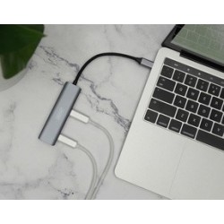 Digitus hub usb-c, 4 ports, 4x usb c 3.1 gen 1, gris foncé