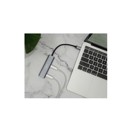 Digitus hub usb-c, 4 ports, 4x usb c 3.1 gen 1, gris foncé