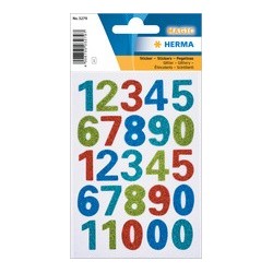 Herma stickers chiffres magic glittery 0-9, imprimé en