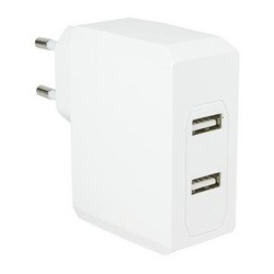 Logilink chargeur usb, 2 x usb femelle, connecteur euro