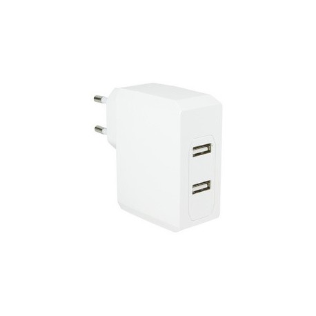 Logilink chargeur usb, 2 x usb femelle, connecteur euro