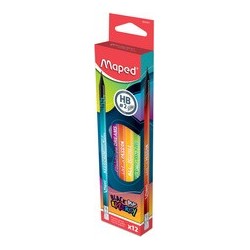 Maped crayon graphite black'peps energy, dureté: hb, étui 12 (LOT DE 12)