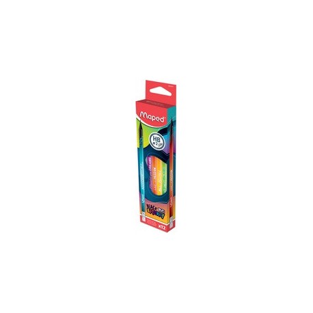 Maped crayon graphite black'peps energy, dureté: hb, étui 12 (LOT DE 12)