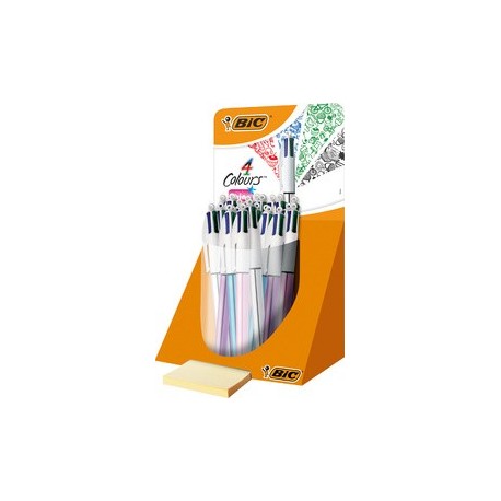 Bic stylo à bille rétractable 4colours shine présentoir