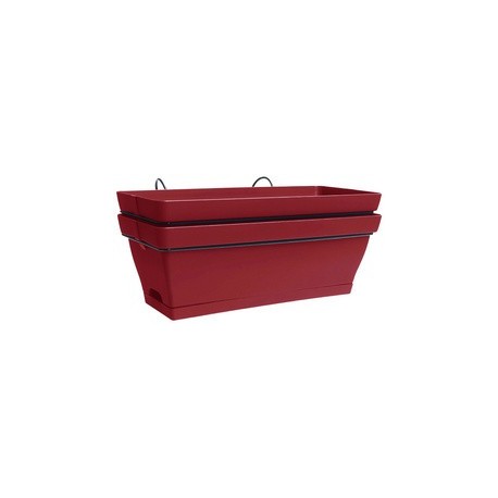 Poétic set jardinière/soucoupe/support romeo, rouge cerise