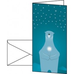Sigel carte de noël "polar bear with candle", long, pour
