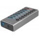 Logilink hub usb 3.2 gen1, 7 ports + 1 port de charge rapide