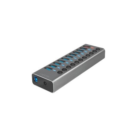 Logilink hub usb 3.2 gen1,10 ports + 1 port de charge rapide