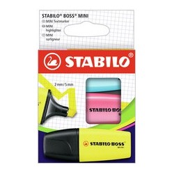 Stabilo surligneur boss mini, étui en carton de 3