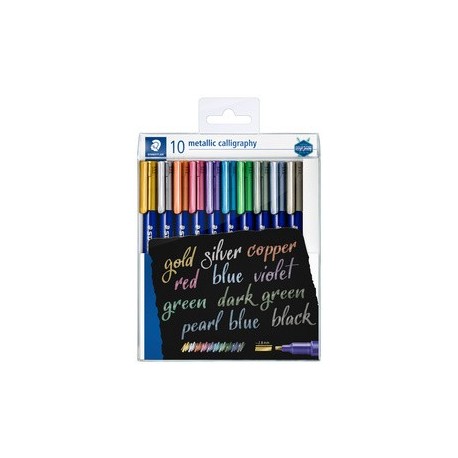 Staedtler marqueur permanent metallic calligraphy, étui 10