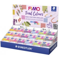 Fimo soft set de pâte à modeler "trend colours", présentoir