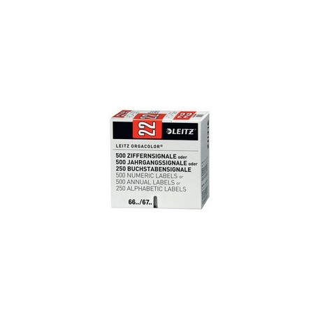 Leitz etiquette année orgacolor "22", sur rouleau, rouge