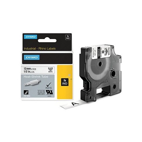 Dymo rhino gaine thermorétractable noir/jaune, 24 mm x 1,5 m