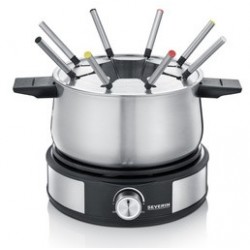 Severin appareil fondue-crêpes combiné fo 2471, inox/noir