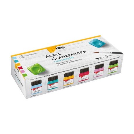 Kreul set de peinture acrylique brillante, color living