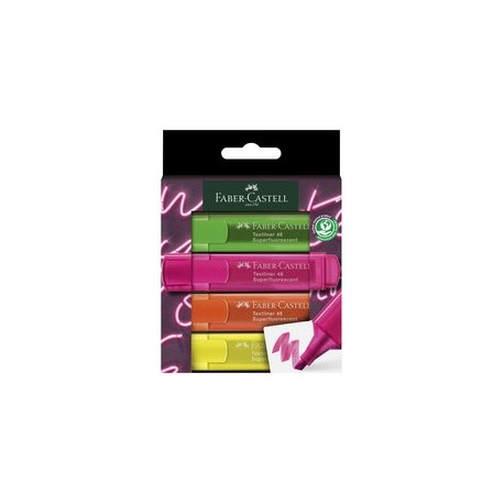 Faber-castell surligneur textliner 1546 neon, étui de 8