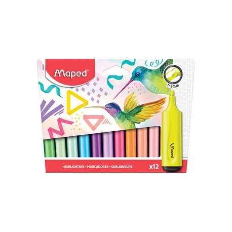 Maped surligneur fluo'peps classic, boîte carton de 12