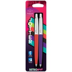 Parker stylo à bille rétractable jotter retro wave,pack de 2
