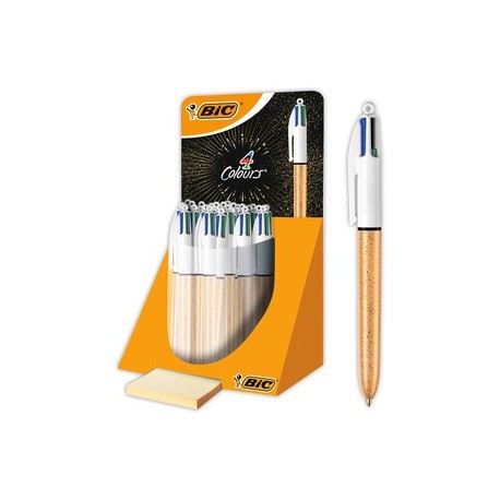 Bic stylo à bille rétractable 4 colours frozen, présentoir