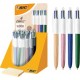 Bic stylo à bille rétractable 4colours wood style présentoir