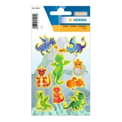 Herma sticker magic "dragons", en plastique, fluo