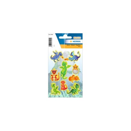 Herma sticker magic "dragons", en plastique, fluo