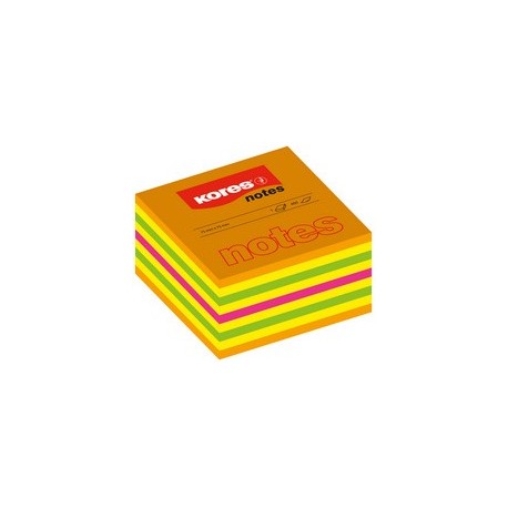 Kores haftnotizen würfel, 50 x 50 mm, neonfarben, 5-farbig