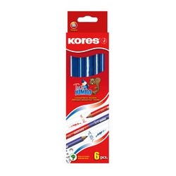 Kores buntstift twin jumbo, blau/rot, 3-eckig (LOT DE 12)