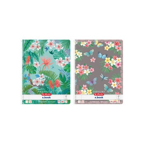 Herlitz cahier à spirales ladylike, a4, quadrillé