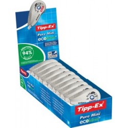 Tipp-ex roller correcteur "ecolutions pure mini", présentoir (LOT DE 10)